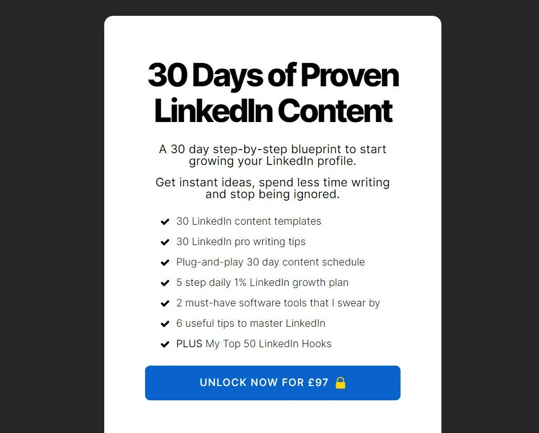 30 Days of LinkedIn Content: Social Share Preview