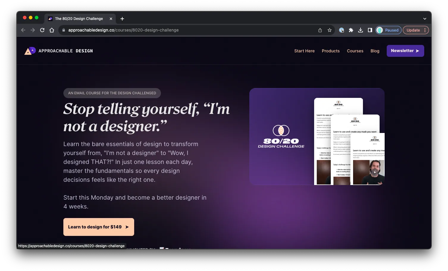 80/20 Design Challenge: Sales Page Preview
