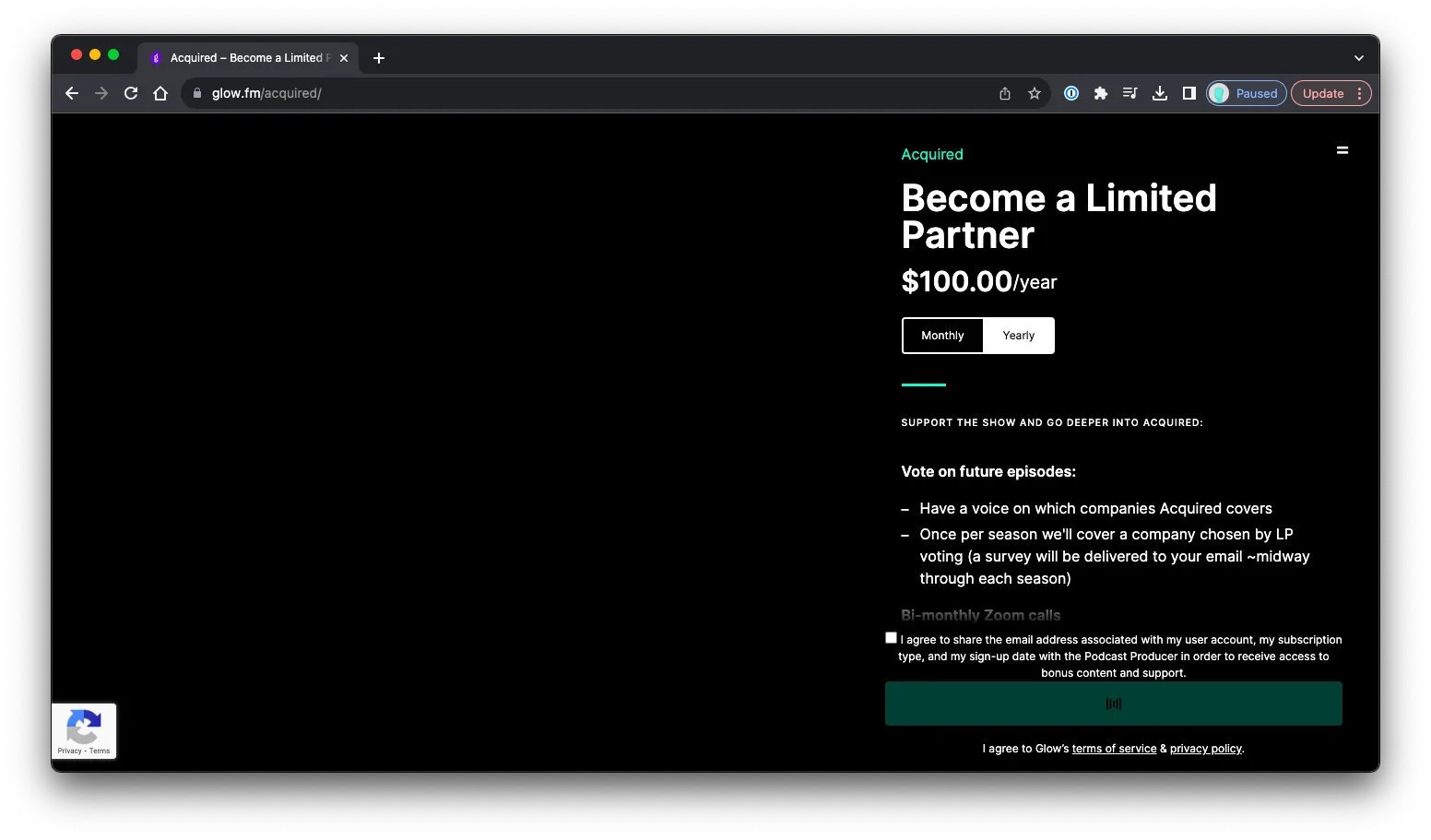 Acquired Limited Partner: Sales Page Preview