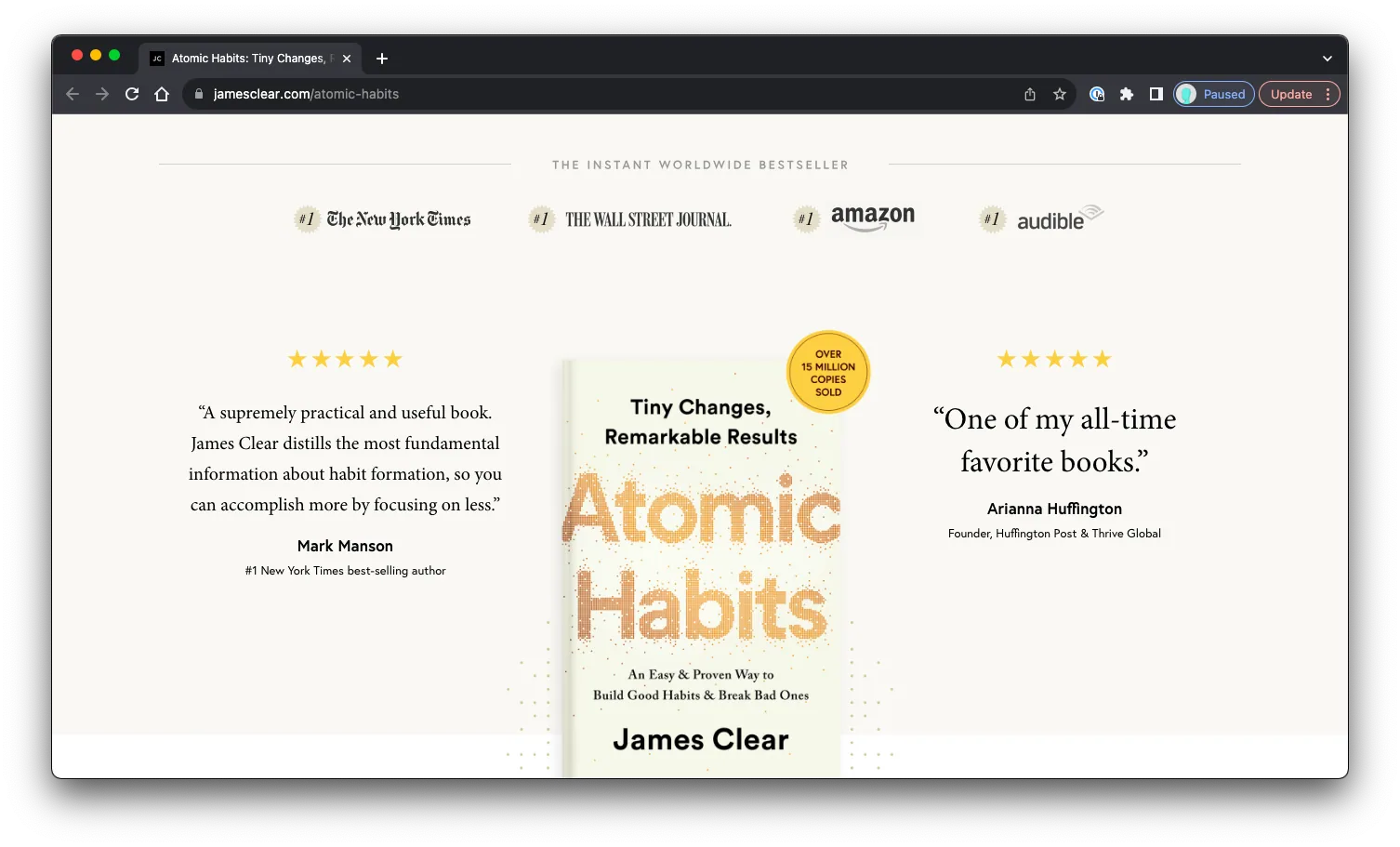 Atomic Habits: Sales Page Preview