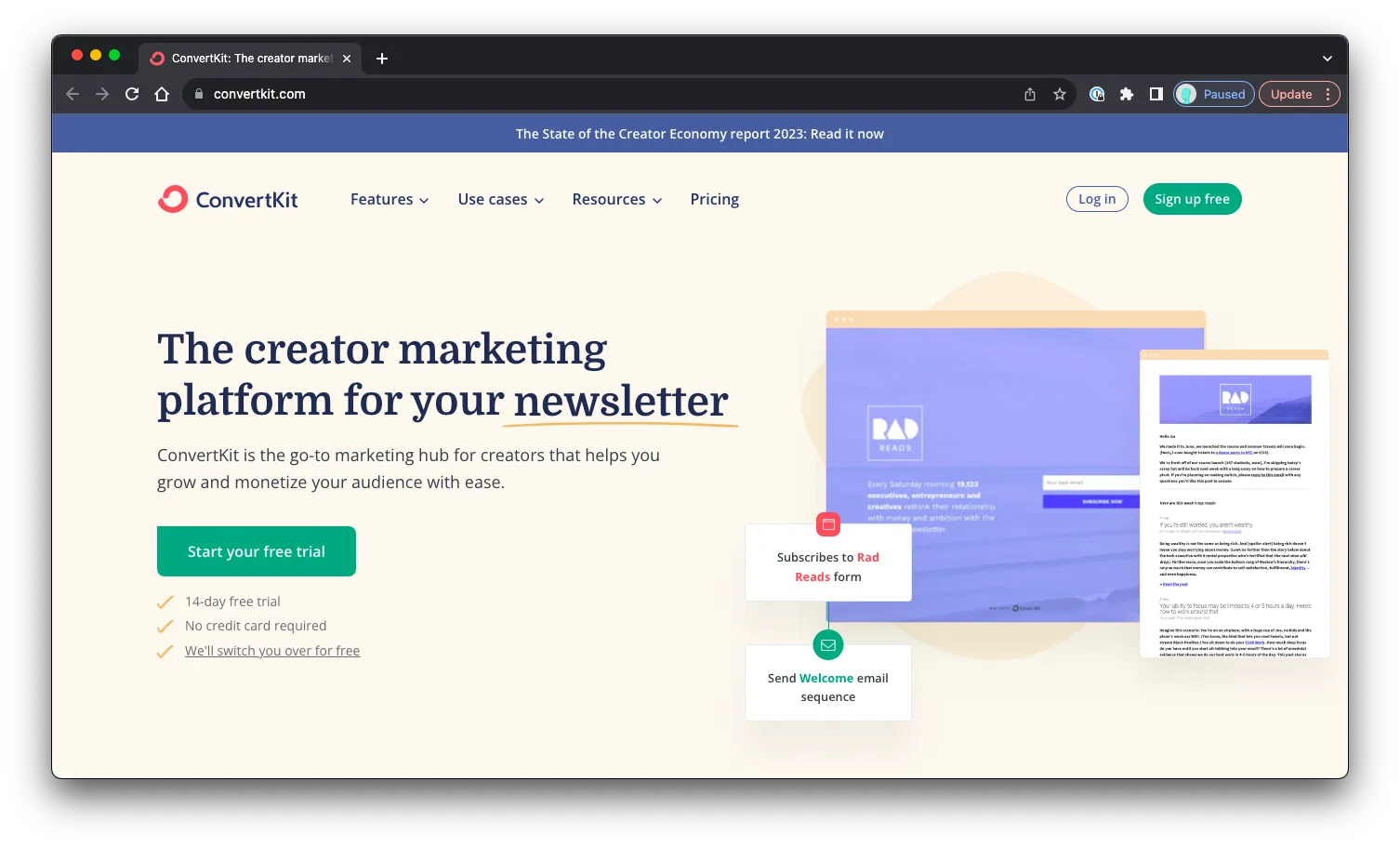 Convertkit: Sales Page Preview