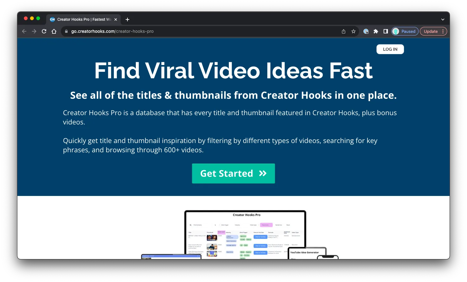 Creator Hooks Pro: Sales Page Preview