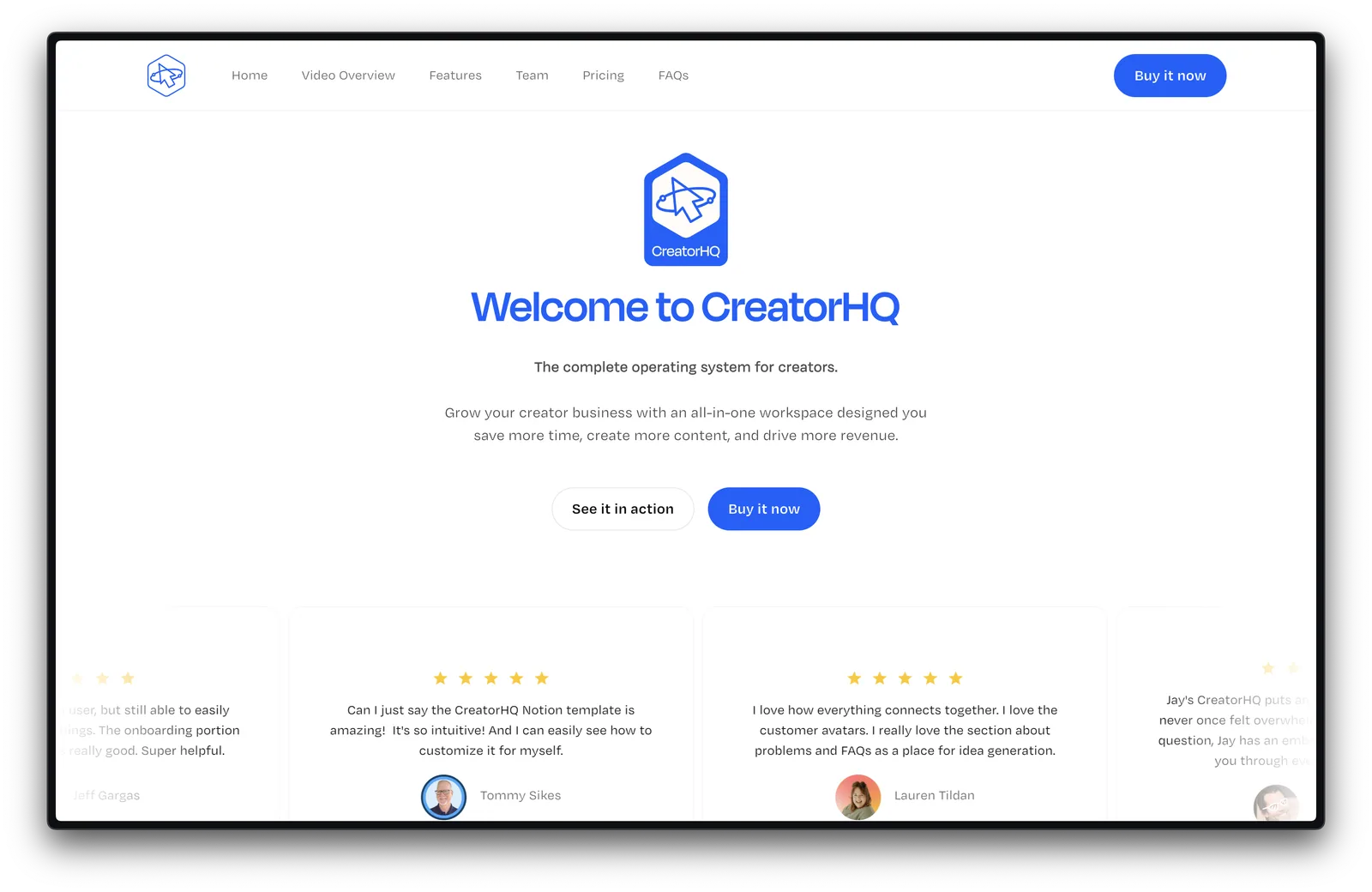 CreatorHQ: Sales Page Preview