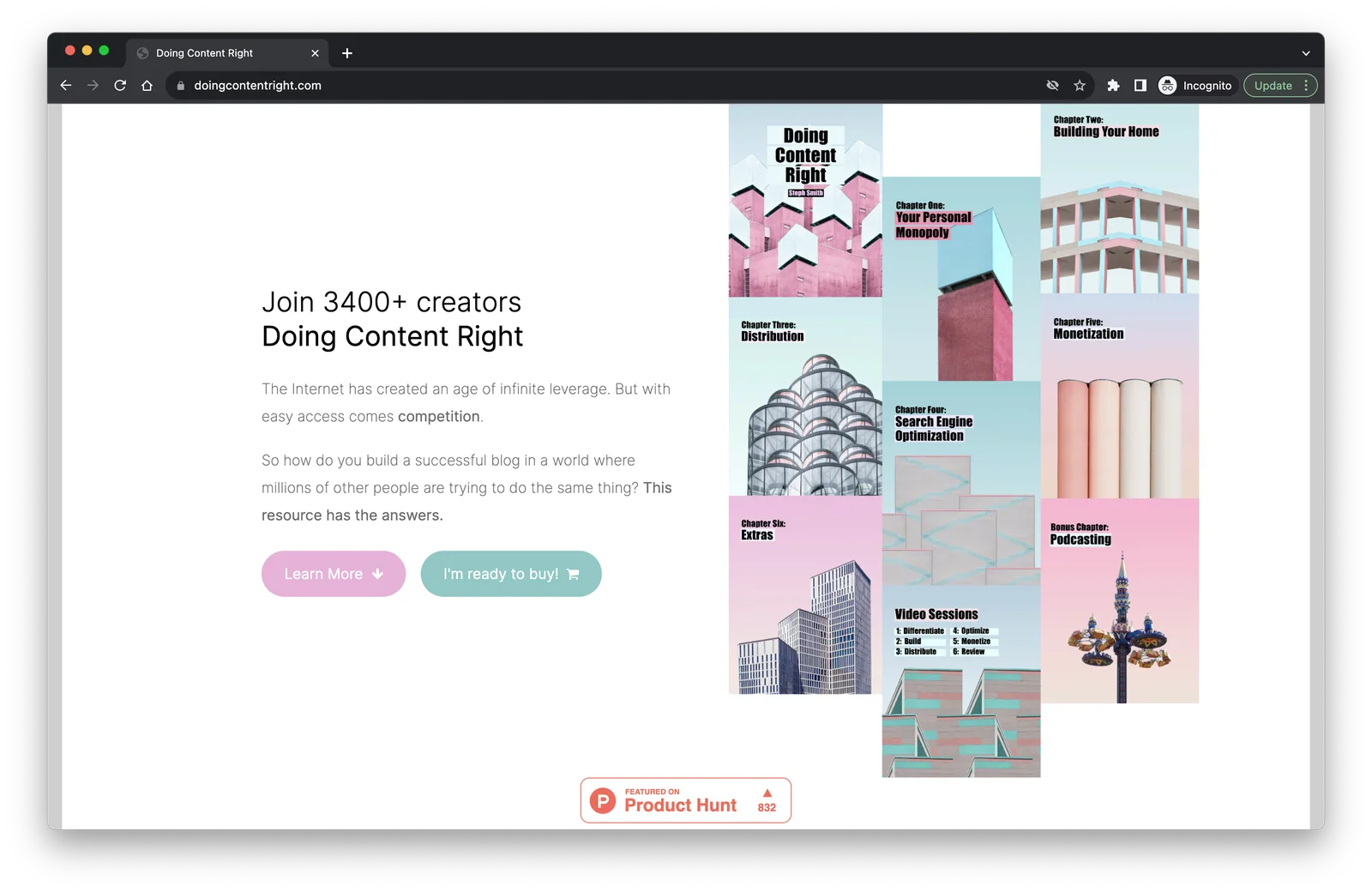 Doing Content Right: Sales Page Preview