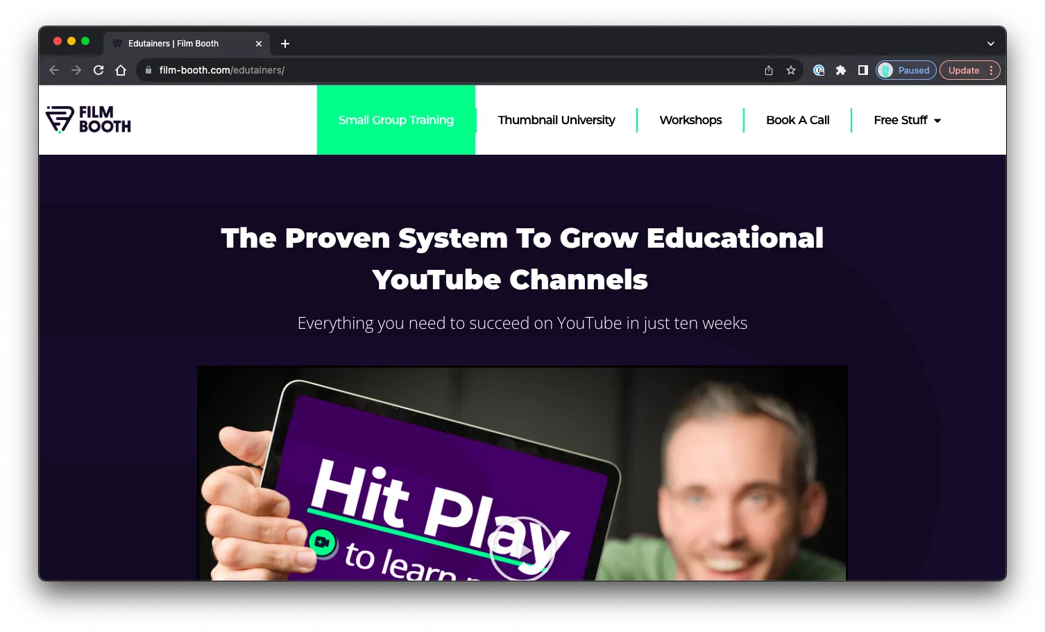 Edutainers: Sales Page Preview