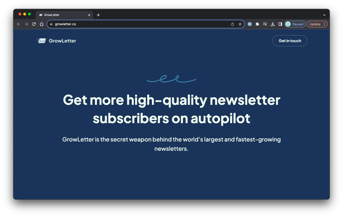 Growletter Newsletter Growth: Sales Page Preview