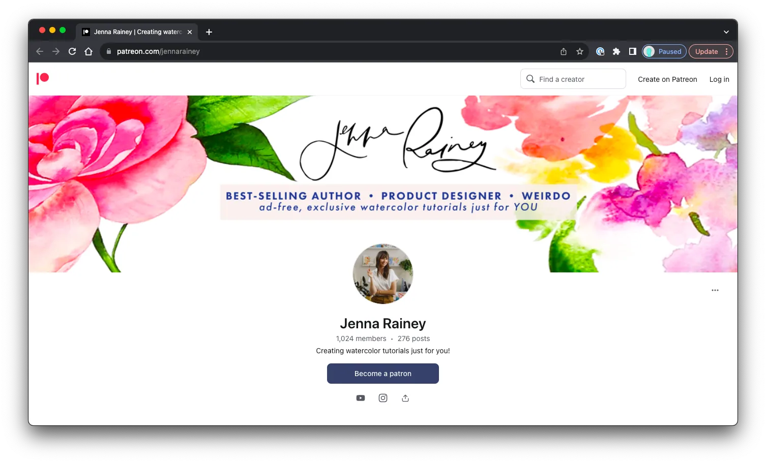Jenna Rainey Patreon: Sales Page Preview