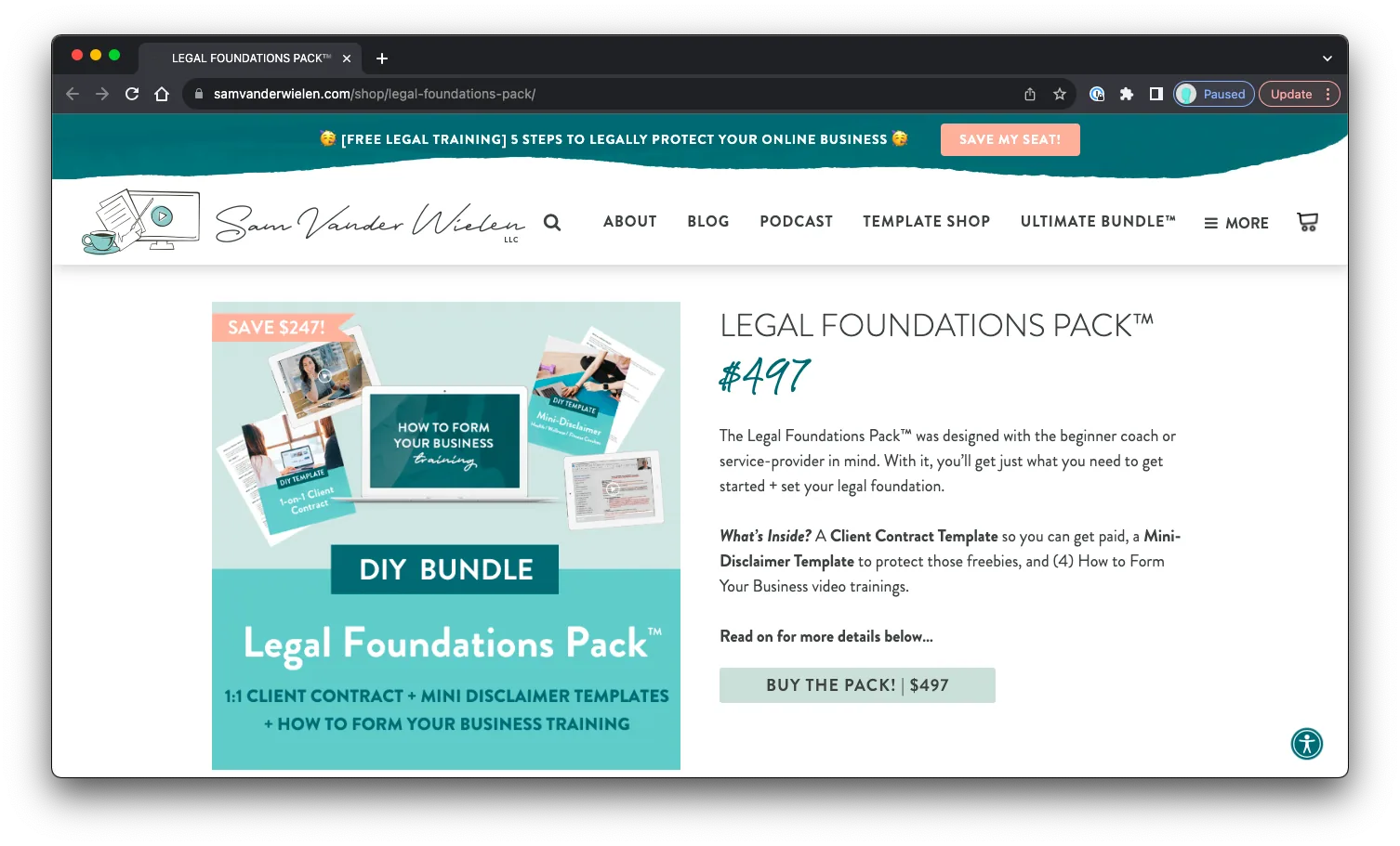 Legal Foundations Pack: Sales Page Preview