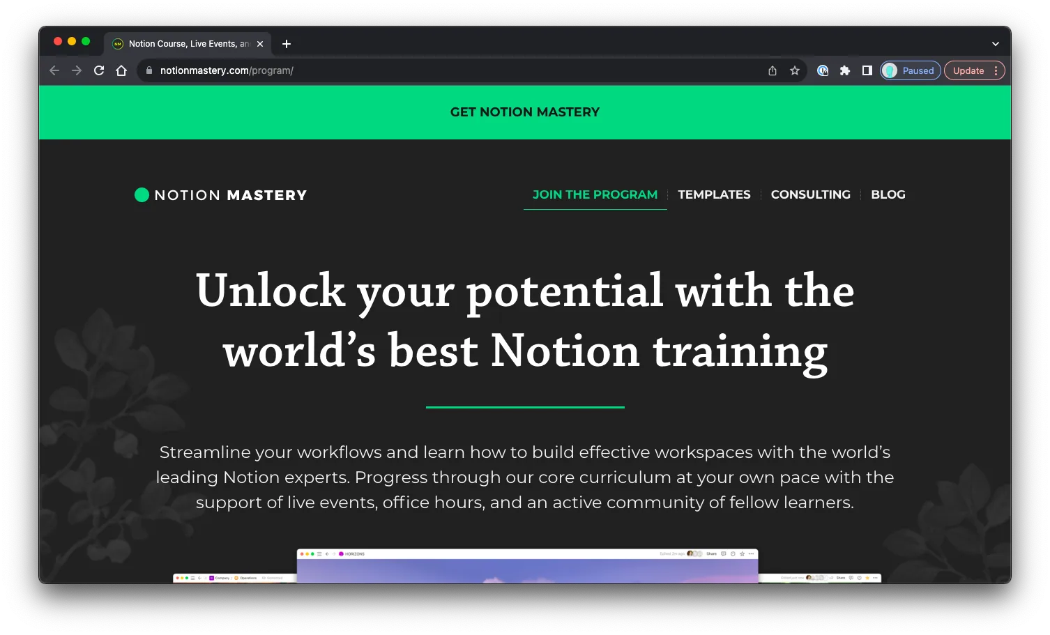 Notion Mastery: Sales Page Preview