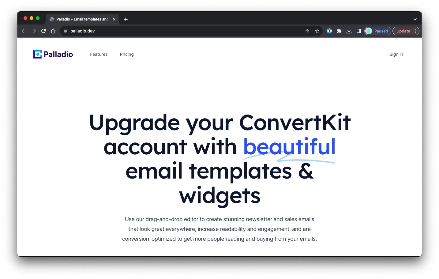 Palladio DFY License: Sales Page Preview