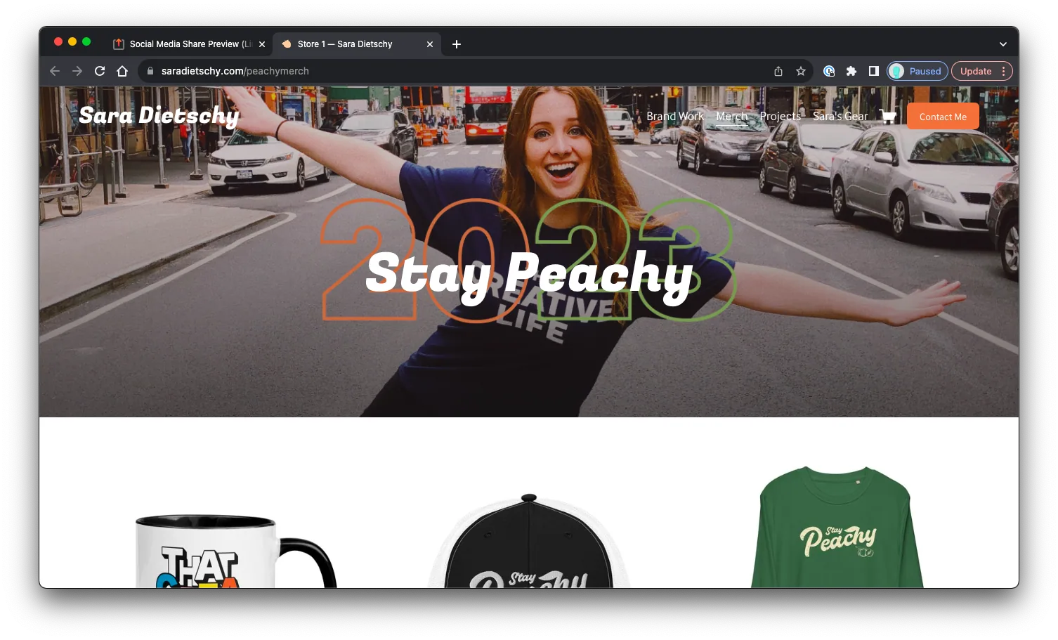 Peachy Merch: Sales Page Preview