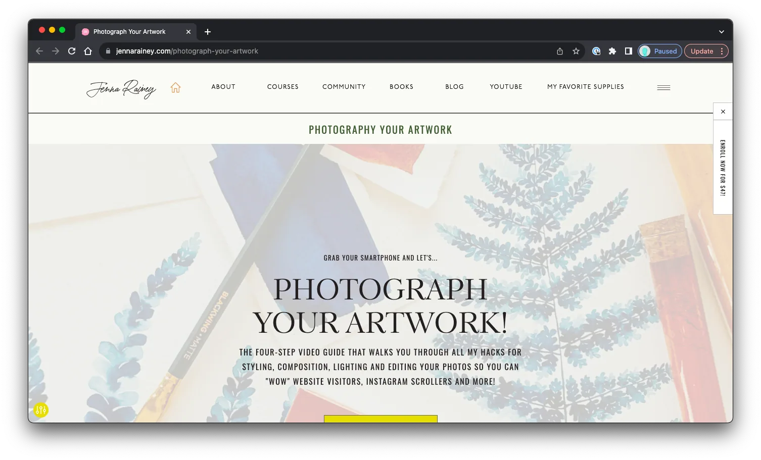 Photograph your Artwork: Sales Page Preview