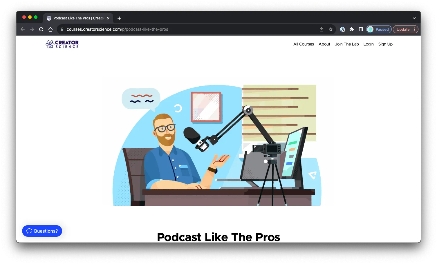 Podcast Like The Pros: Sales Page Preview