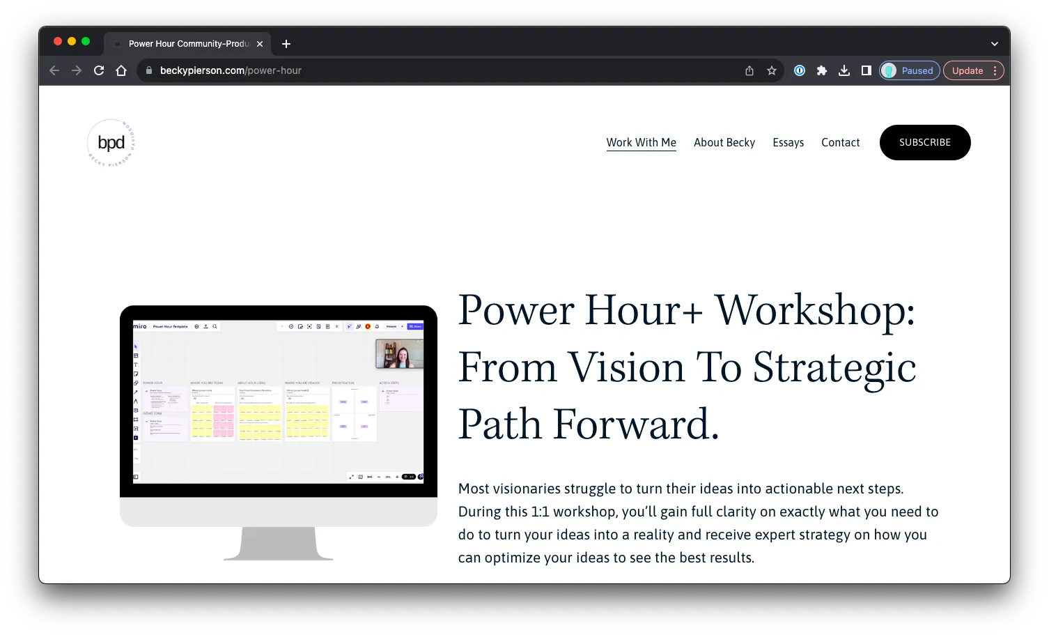 Power Hour+ Workshop: Sales Page Preview