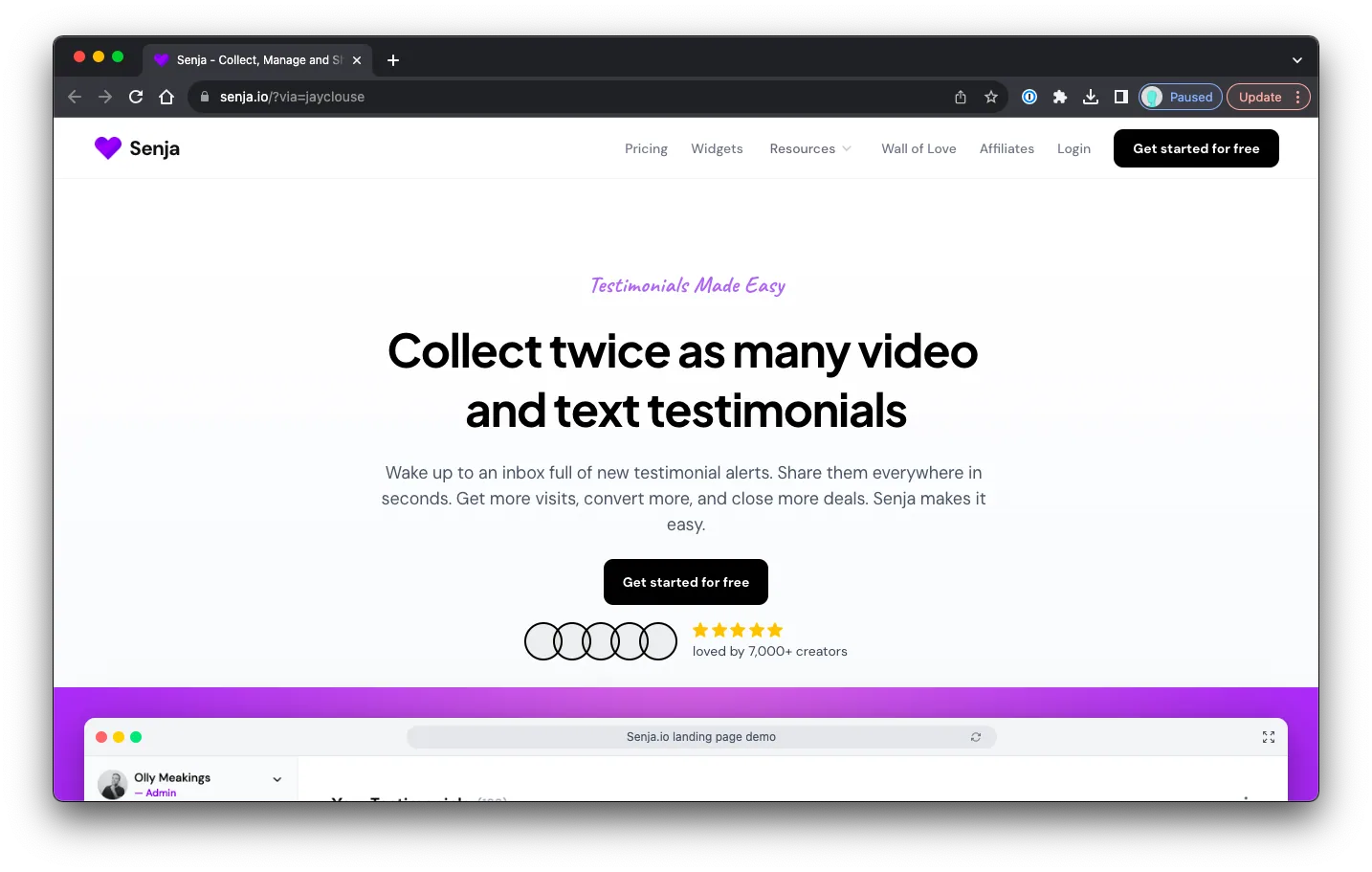 Senja: Sales Page Preview