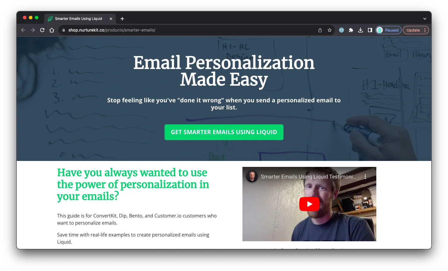 Smarter Emails Using Liquid: Sales Page Preview