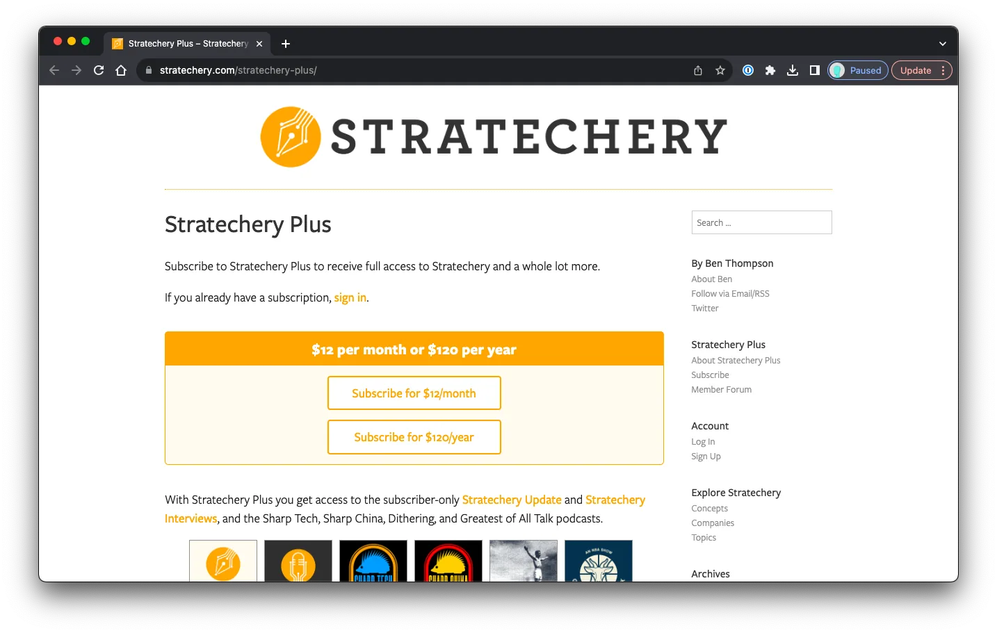 Stratechery: Sales Page Preview