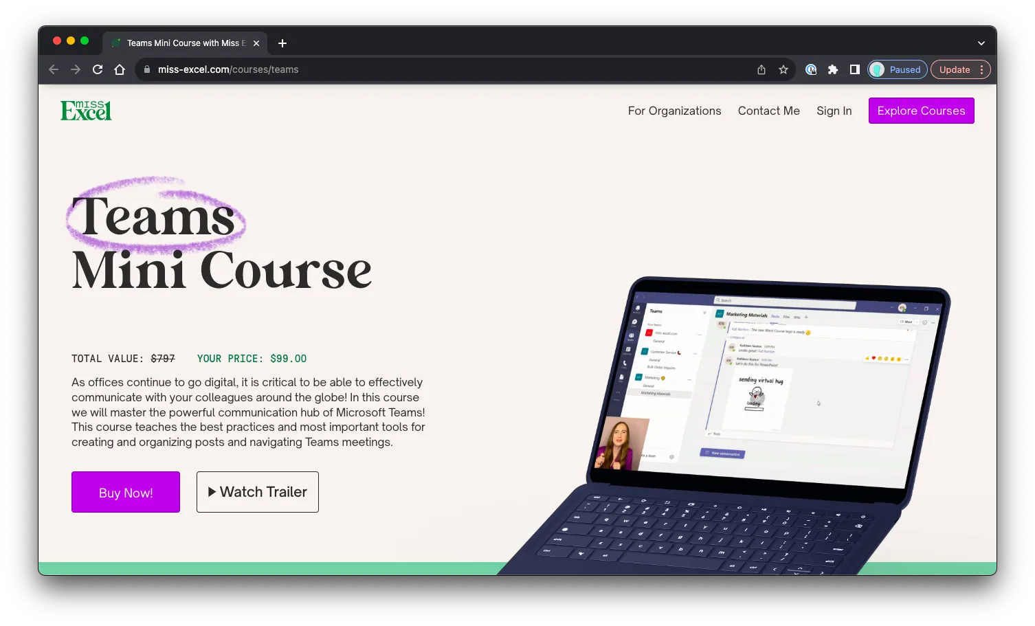 Teams Mini Course: Sales Page Preview