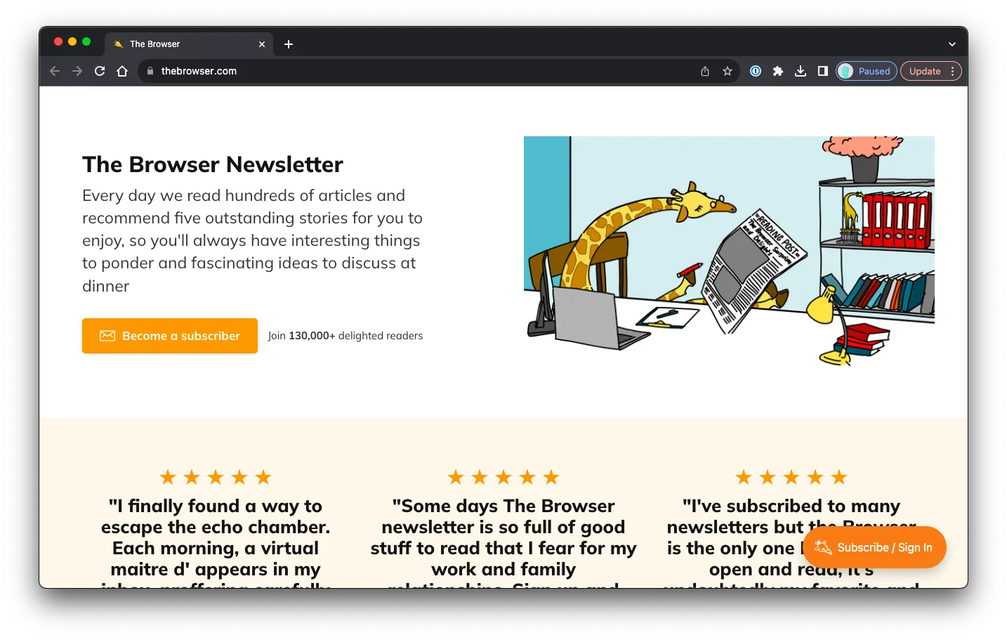 The Browser: Sales Page Preview