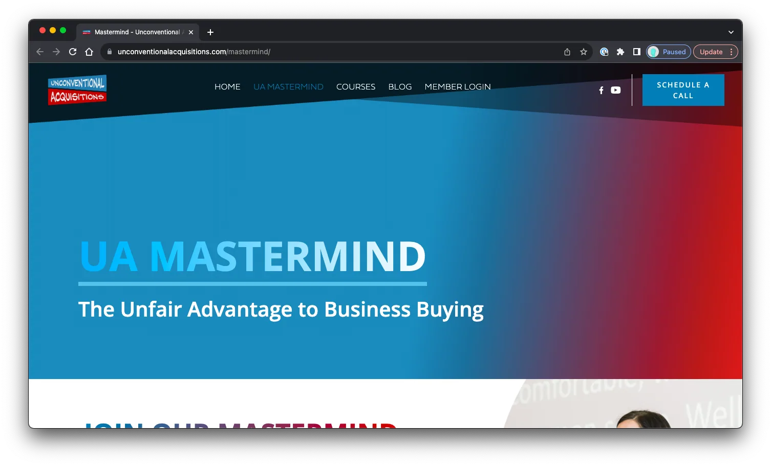Unconventional Acquisitions Mastermind: Sales Page Preview