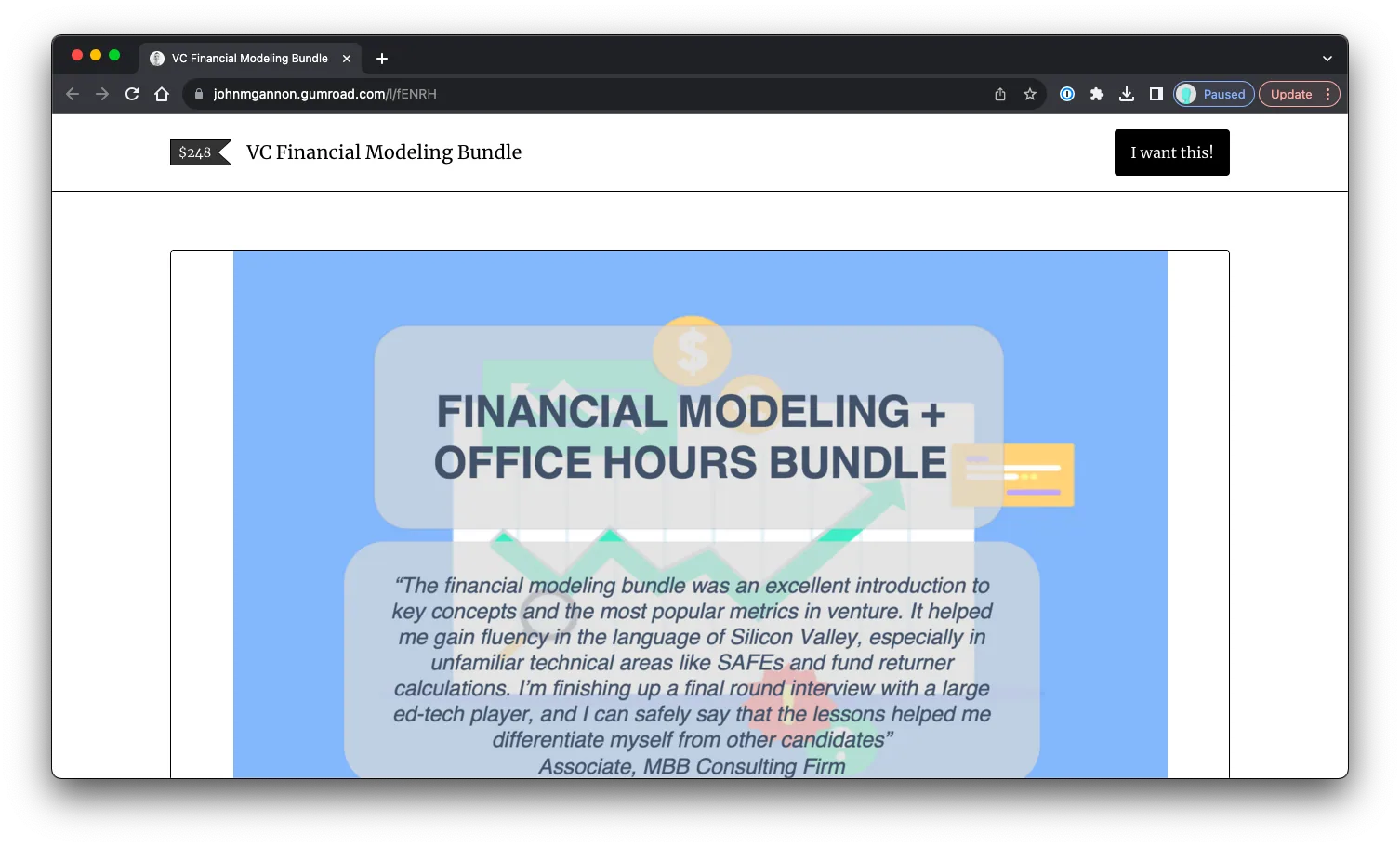 VC Financial Modeling Bundle: Sales Page Preview