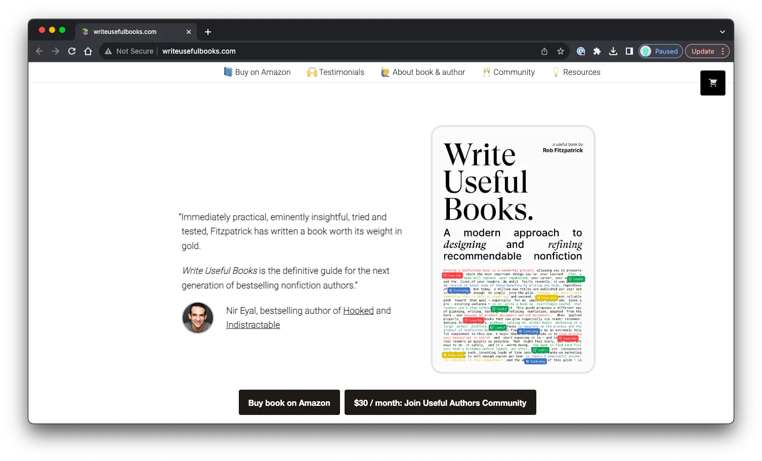 Write Useful Books: Sales Page Preview